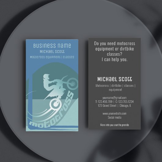 Motocross dirtbike moto-x会社の名刺 名刺