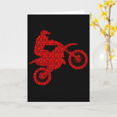 Motocross Lovers Valentine Hearts Love Dirt Bike S カード (黄色い花)