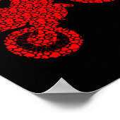 Motocross Lovers Valentine Hearts Love Dirt Bike S ポスター (角)