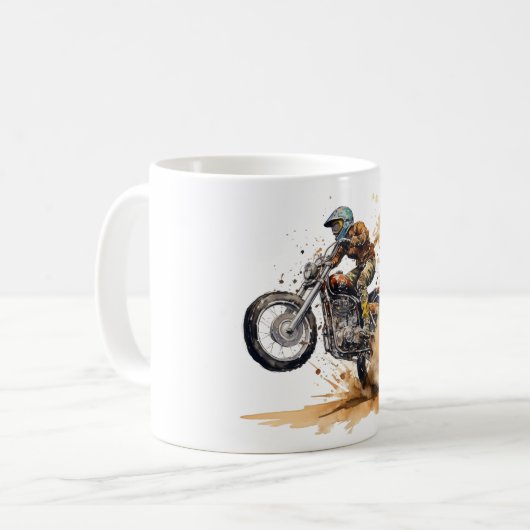 Motocross Racing Actionグラフィック コーヒーマグカップ (正面左)