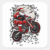 Motocross Santa Jumping Motorcycle スクエアシール (正面)