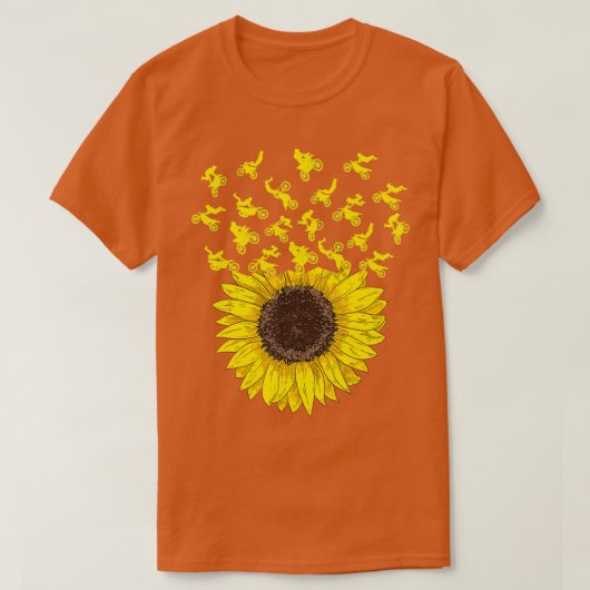 Motocross Sunflower Gift for Biker and Dirt Bike L Tシャツ (デザイン正面)