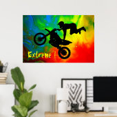 Motocrossing in a Flare 太陽の Up ポスター (ホームオフィス)