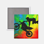 Motocrossing in a Flare 太陽の Up マグネット (正面/裏面)
