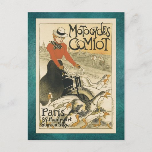 Motocycles Comiot By Theophile-Alexandre Steinlen ポストカード (正面)