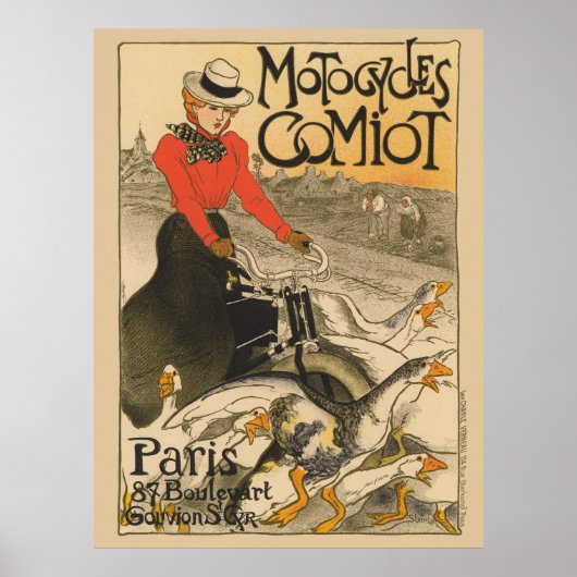 Motocycles Comiot France Vintage Poster 1899 ポスター (正面)