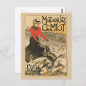Motocycles Comiot France Vintage Poster 1899 ポストカード (正面/裏面)