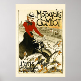 MOTOCYCLES COMIOT Paris Bicycle Theophile Steinlen ポスター