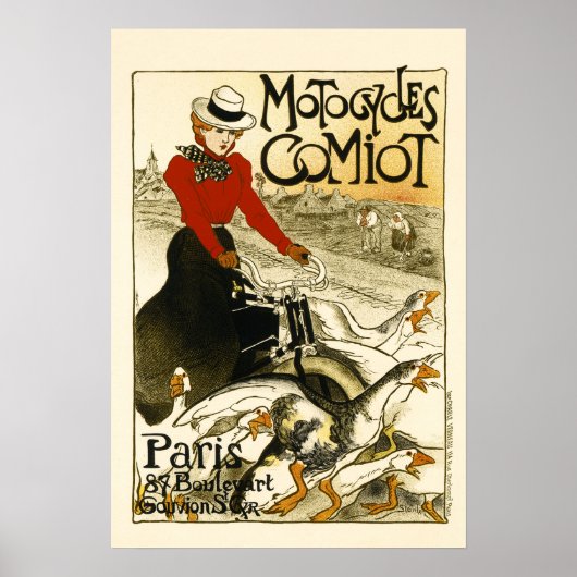 MOTOCYCLES COMIOT Paris Bicycle Theophile Steinlen ポスター (正面)