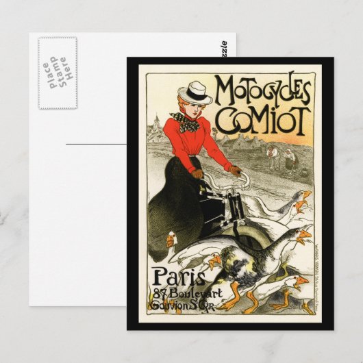 Motocycles Comiot、Steinlen ポストカード (正面/裏面)