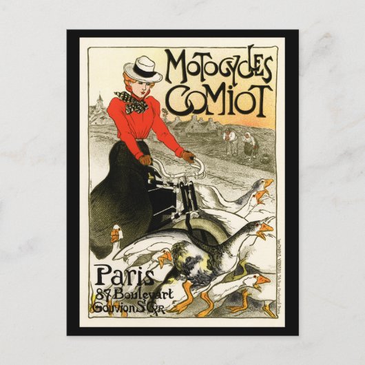 Motocycles Comiot、Steinlen ポストカード (正面)