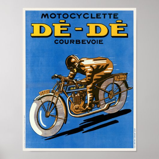 Motocyclette De-De France Vintage Poster 1927 ポスター (正面)