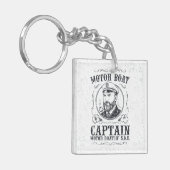 Motor Boat Captain Funny Pontoon Boating キーホルダー (正面左)