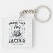 Motor Boat Captain Funny Pontoon Boating キーホルダー (裏面)