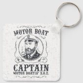 Motor Boat Captain Funny Pontoon Boating キーホルダー (裏面)