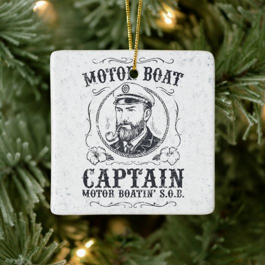Motor Boat Captain Funny Pontoon Boating セラミックオーナメント (ツリー)