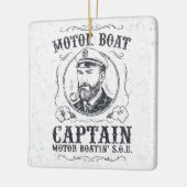 Motor Boat Captain Funny Pontoon Boating セラミックオーナメント (左)