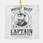Motor Boat Captain Funny Pontoon Boating セラミックオーナメント (正面)