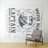 Motor Boat Captain Funny Pontoon Boating タペストリー (インサイチュ(横))