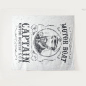 Motor Boat Captain Funny Pontoon Boating タペストリー (正面(横))