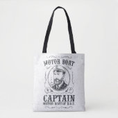 Motor Boat Captain Funny Pontoon Boating トートバッグ (正面)