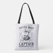 Motor Boat Captain Funny Pontoon Boating トートバッグ (裏面)