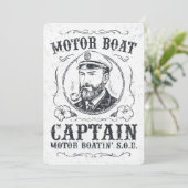 Motor Boat Captain Funny Pontoon Boating 招待状 (スタンド正面)
