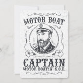 Motor Boat Captain Funny Pontoon Boating 招待状 (裏面)