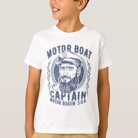 Motor Boat Captain Funny Pontoon Boating Motor Boa Tシャツ (正面)