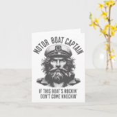 Motor Boat Captain If This Boat's Rockin Don't Com カード (黄色い花)