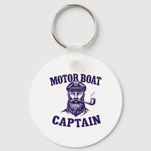 Motor Boat Captain Tee Funny Boating Outfit Sailin キーホルダー (正面)