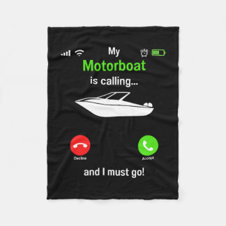 Motor boats captain speed boat owner motorboat フリースブランケット