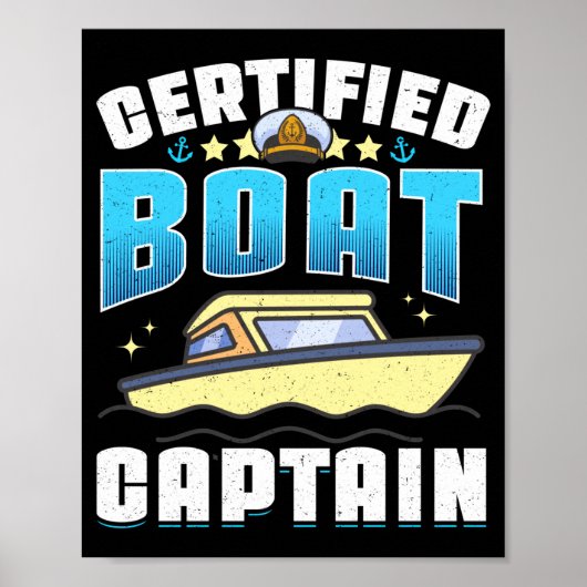 Motor boats captain speed boat owner motorboat ポスター (正面)