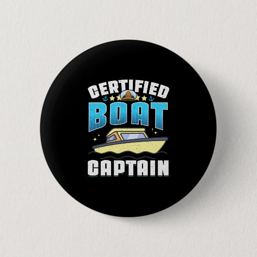 Motor boats captain speed boat owner motorboat 缶バッジ (正面)