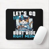 Motor boats cat captain speed boat owner cats マウスパッド (マウス)
