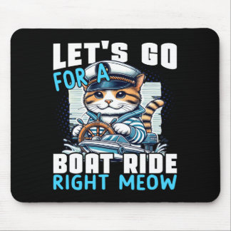 Motor boats cat captain speed boat owner cats マウスパッド