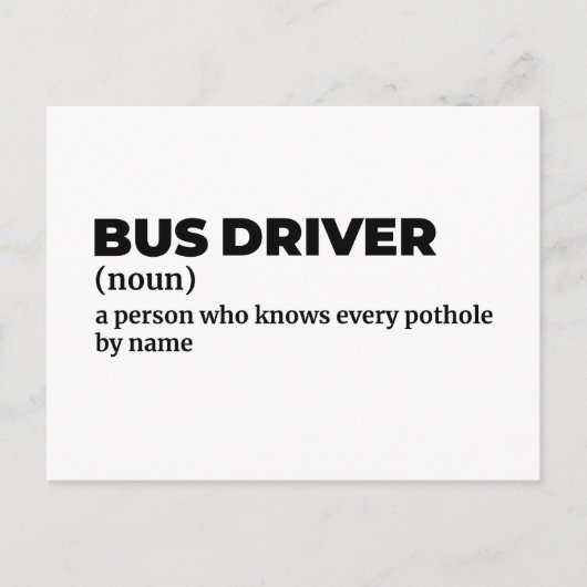 Motor Coach Driver Funny Definition ポストカード (正面)