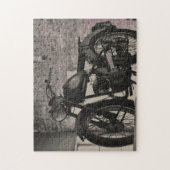 Motorbike Motorcycle Biker Rider Motorbike ジグソーパズル (縦)