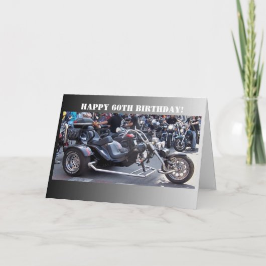 Motorbike Personalised 60th Birthday カード (正面)