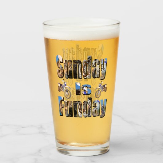 Motorbikes Sunday Is Funday, Beer Glass タンブラーグラス (ドリンク正面)