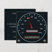 Motorbikingの第40誕生日の招待状 招待状 (正面/裏面)