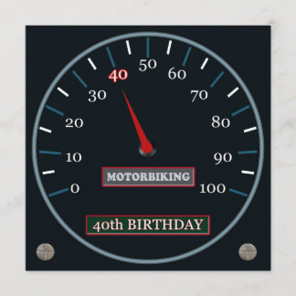 Motorbikingの第40誕生日の招待状 招待状