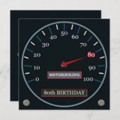 Motorbikingの第80誕生日の招待状 招待状 (正面/裏面)