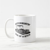 Motorboatin' Son Of A Pontoon Boat Funny Boating  コーヒーマグカップ (左)