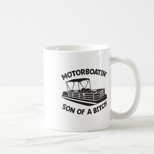 Motorboatin' Son Of A Pontoon Boat Funny Boating  コーヒーマグカップ (右)