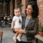 Motorbunny Madness - Cute Biker Rabbit Motorcycle ベビーボディスーツ