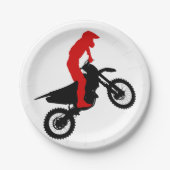 Motorcrossのライダーの紙皿 ペーパープレート (正面)
