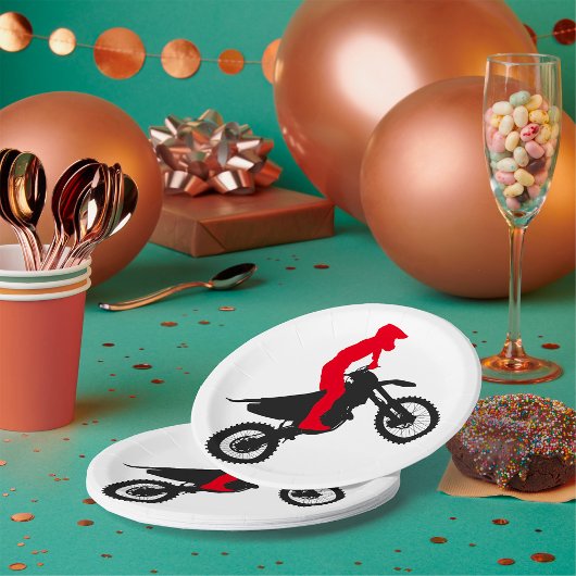 Motorcrossのライダーの紙皿 ペーパープレート