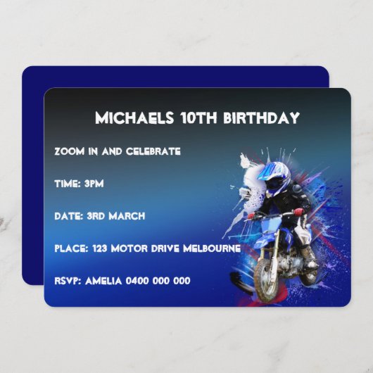 motorcrossの招待 招待状 (正面/裏面)