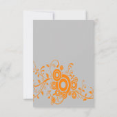 Motorcycle 結婚's Gray, Orange, Black RSVP 招待状 (裏面)